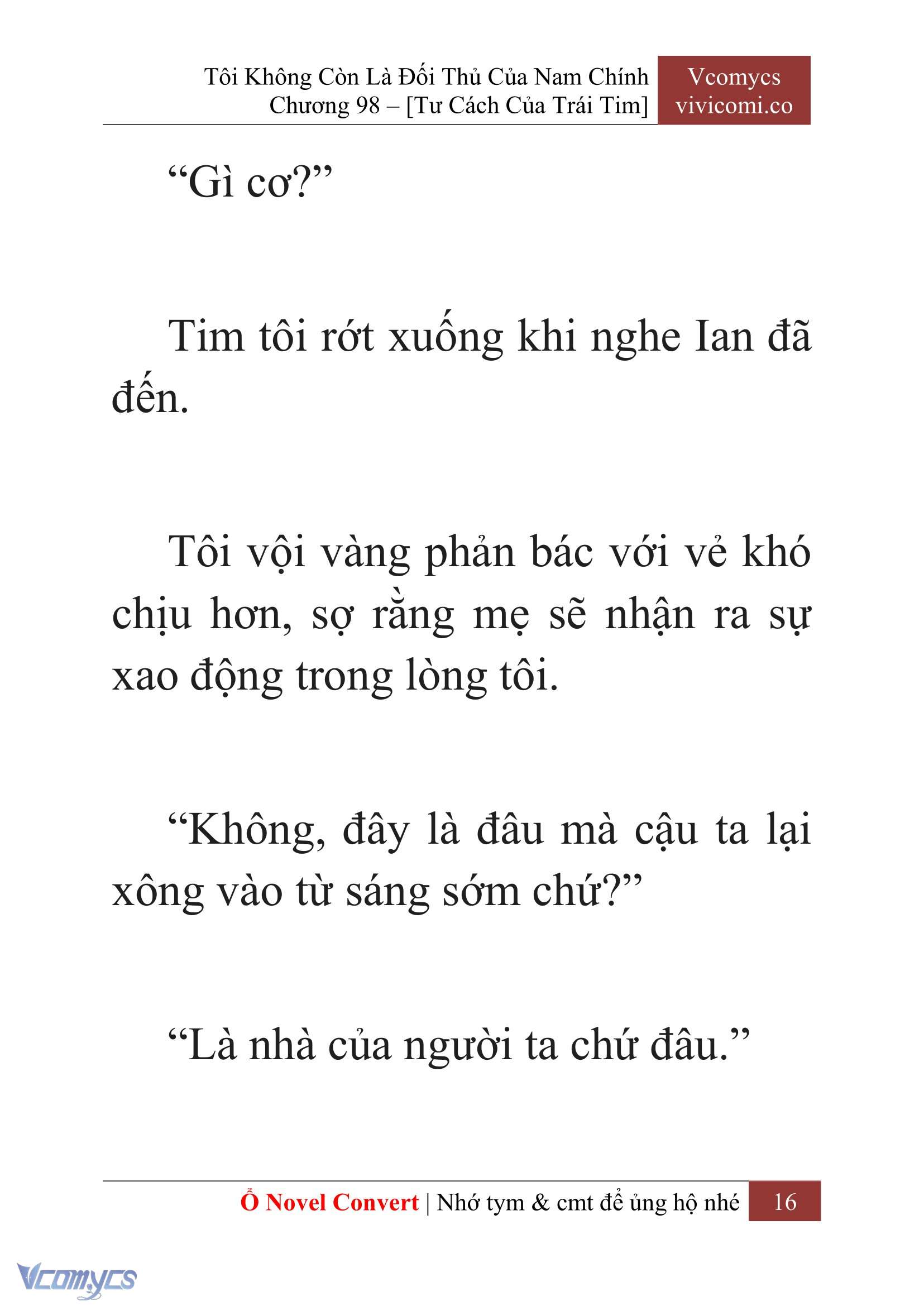 [Novel] Tôi Không Còn Là Đối Thủ Của Nam Chính Chap 98 - Next Chap 99