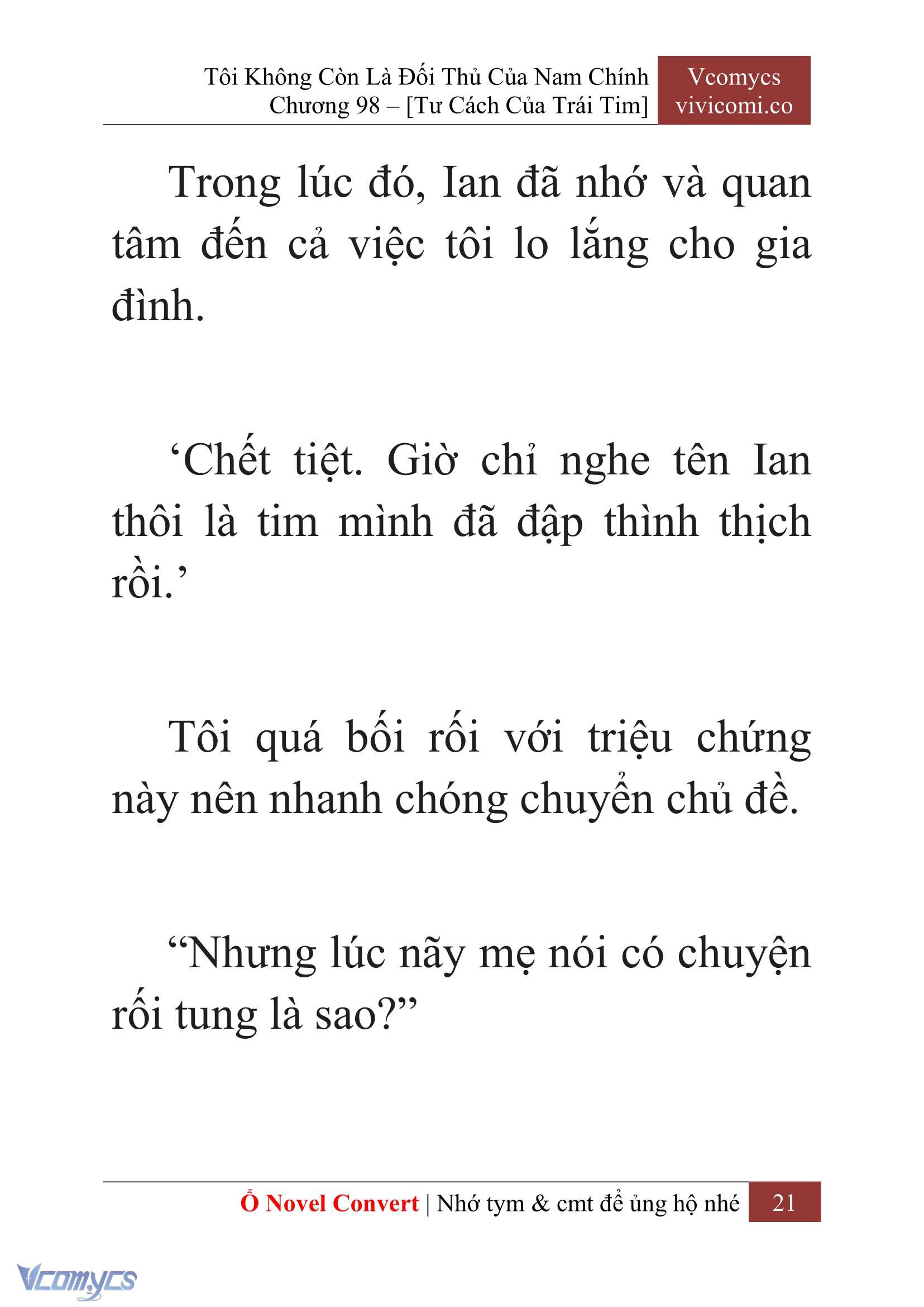 [Novel] Tôi Không Còn Là Đối Thủ Của Nam Chính Chap 98 - Next Chap 99