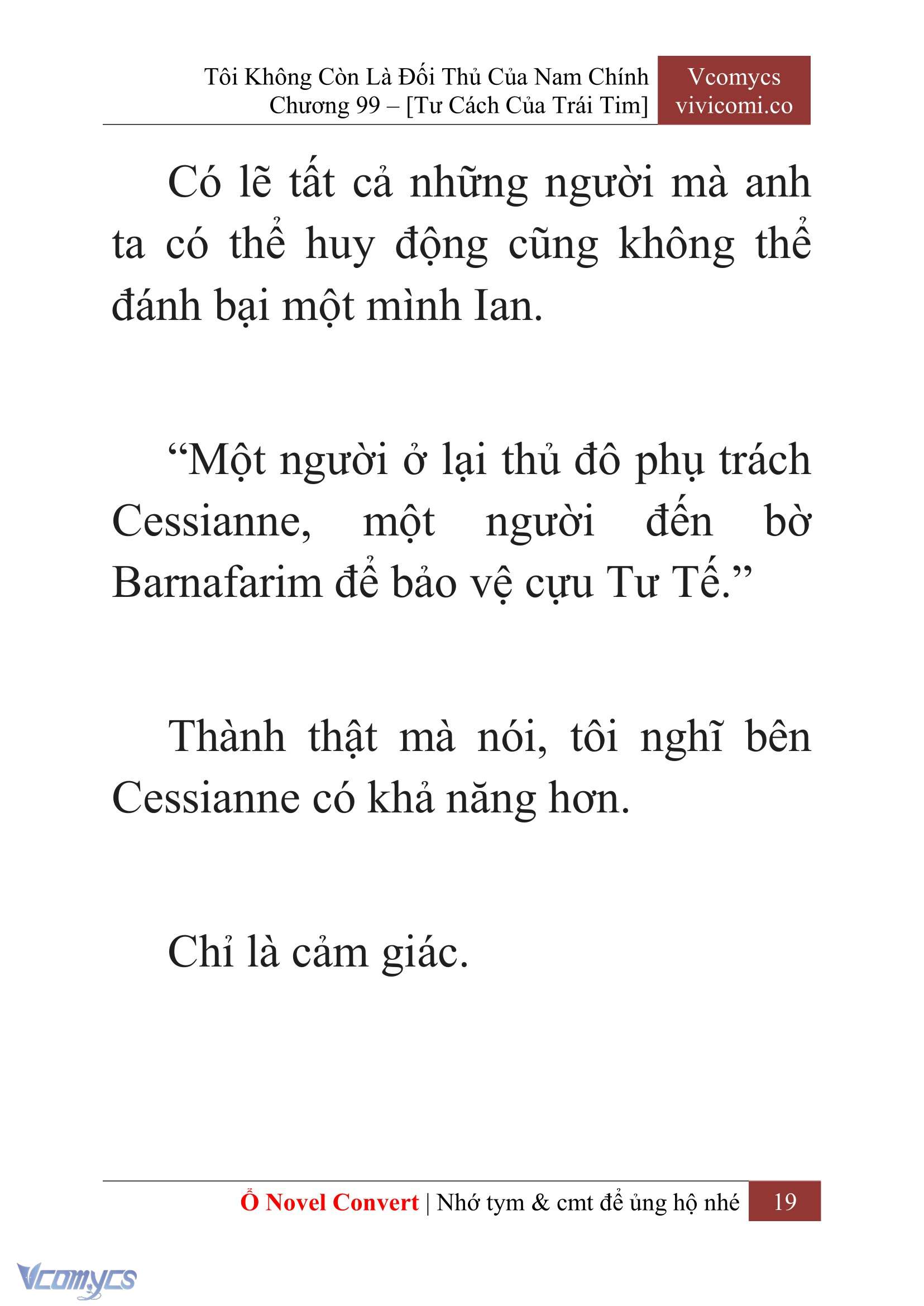 [Novel] Tôi Không Còn Là Đối Thủ Của Nam Chính Chap 99 - Next Chap 100