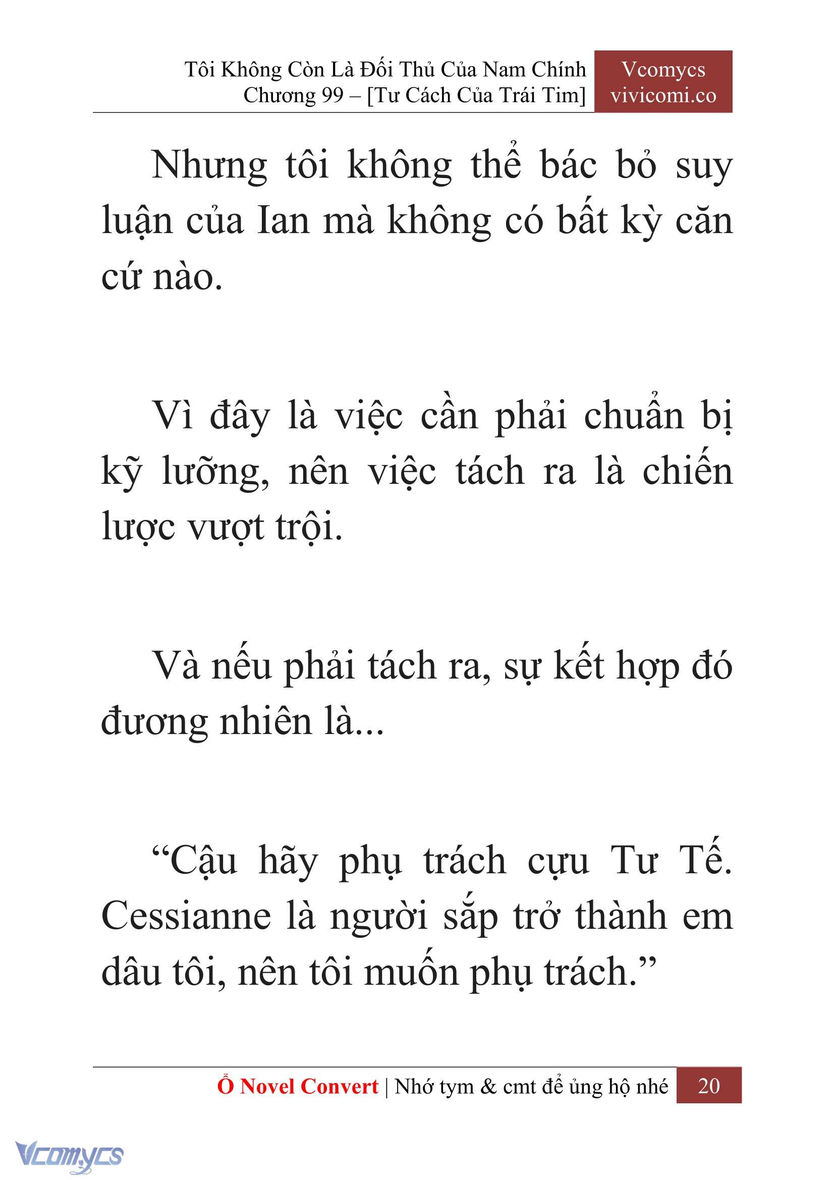 [Novel] Tôi Không Còn Là Đối Thủ Của Nam Chính Chap 99 - Next Chap 100