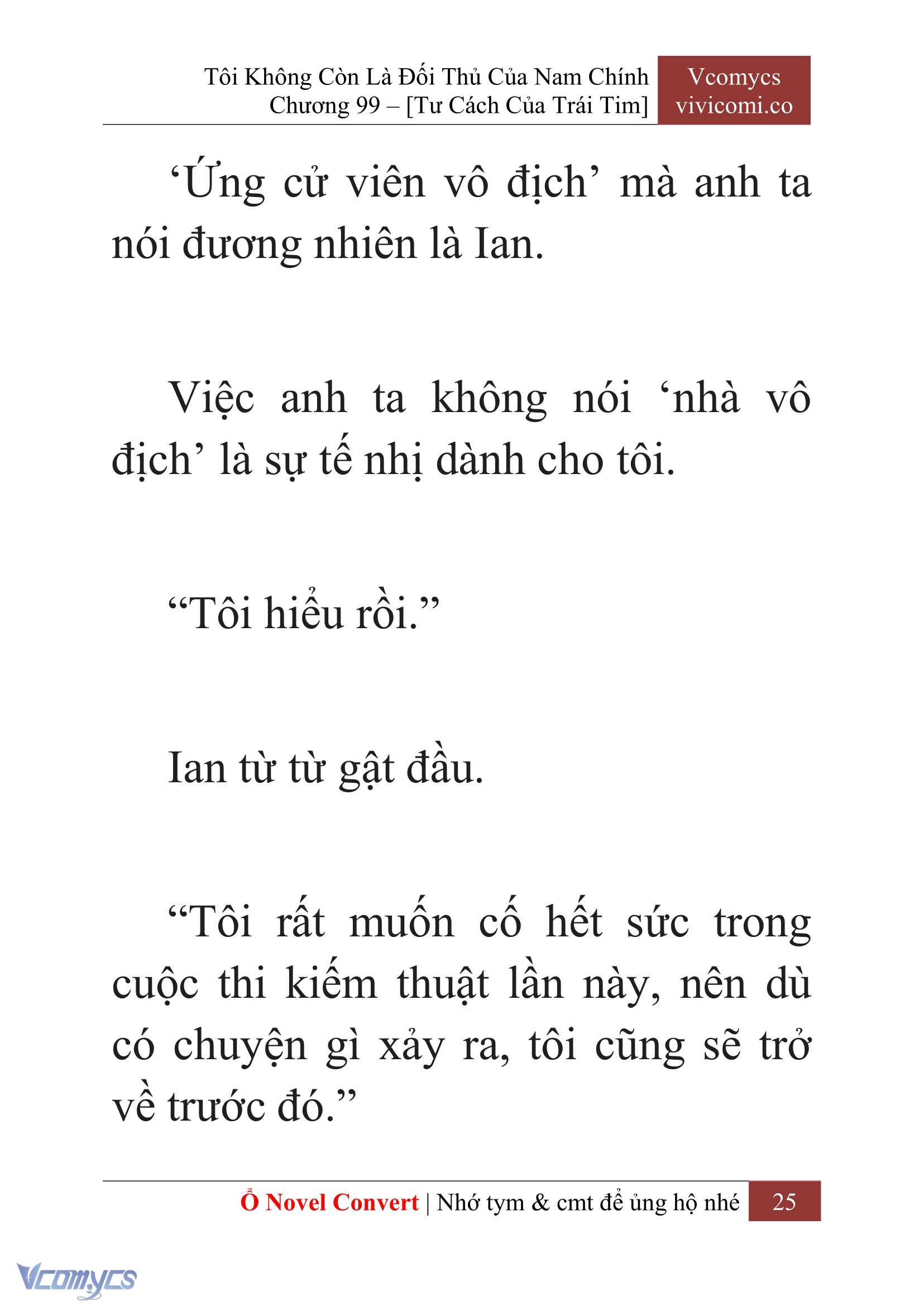 [Novel] Tôi Không Còn Là Đối Thủ Của Nam Chính Chap 99 - Next Chap 100