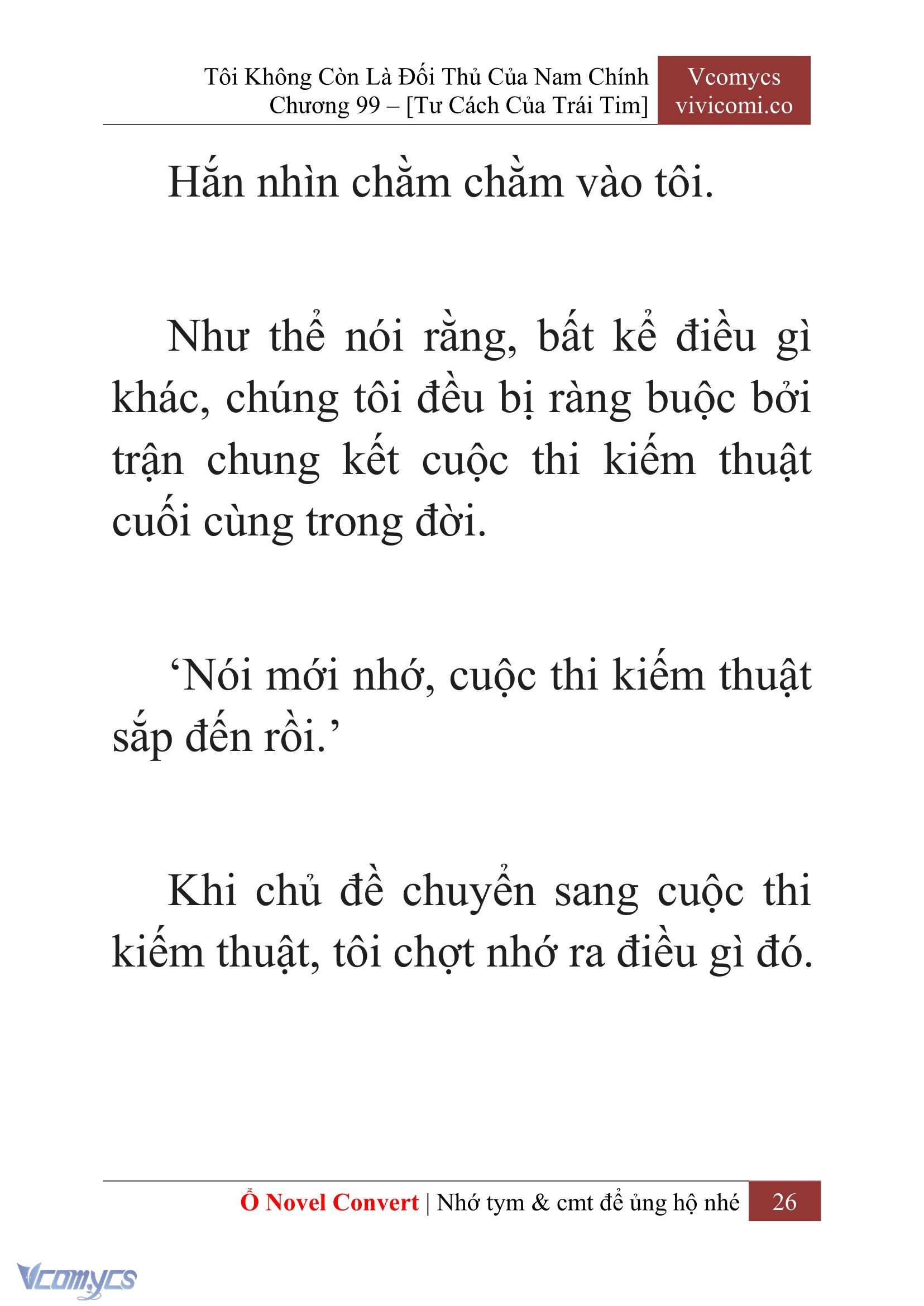 [Novel] Tôi Không Còn Là Đối Thủ Của Nam Chính Chap 99 - Next Chap 100
