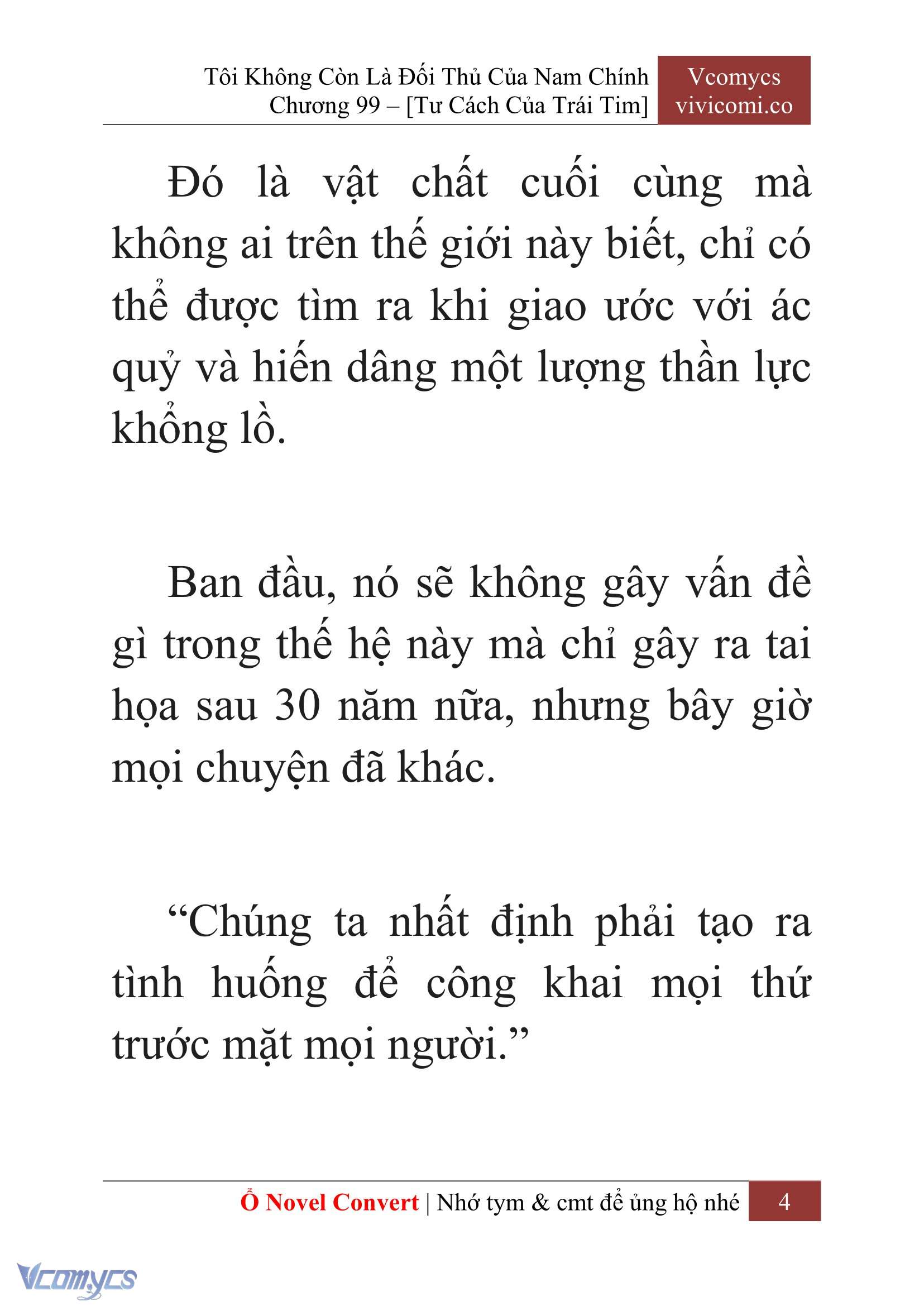 [Novel] Tôi Không Còn Là Đối Thủ Của Nam Chính Chap 99 - Next Chap 100