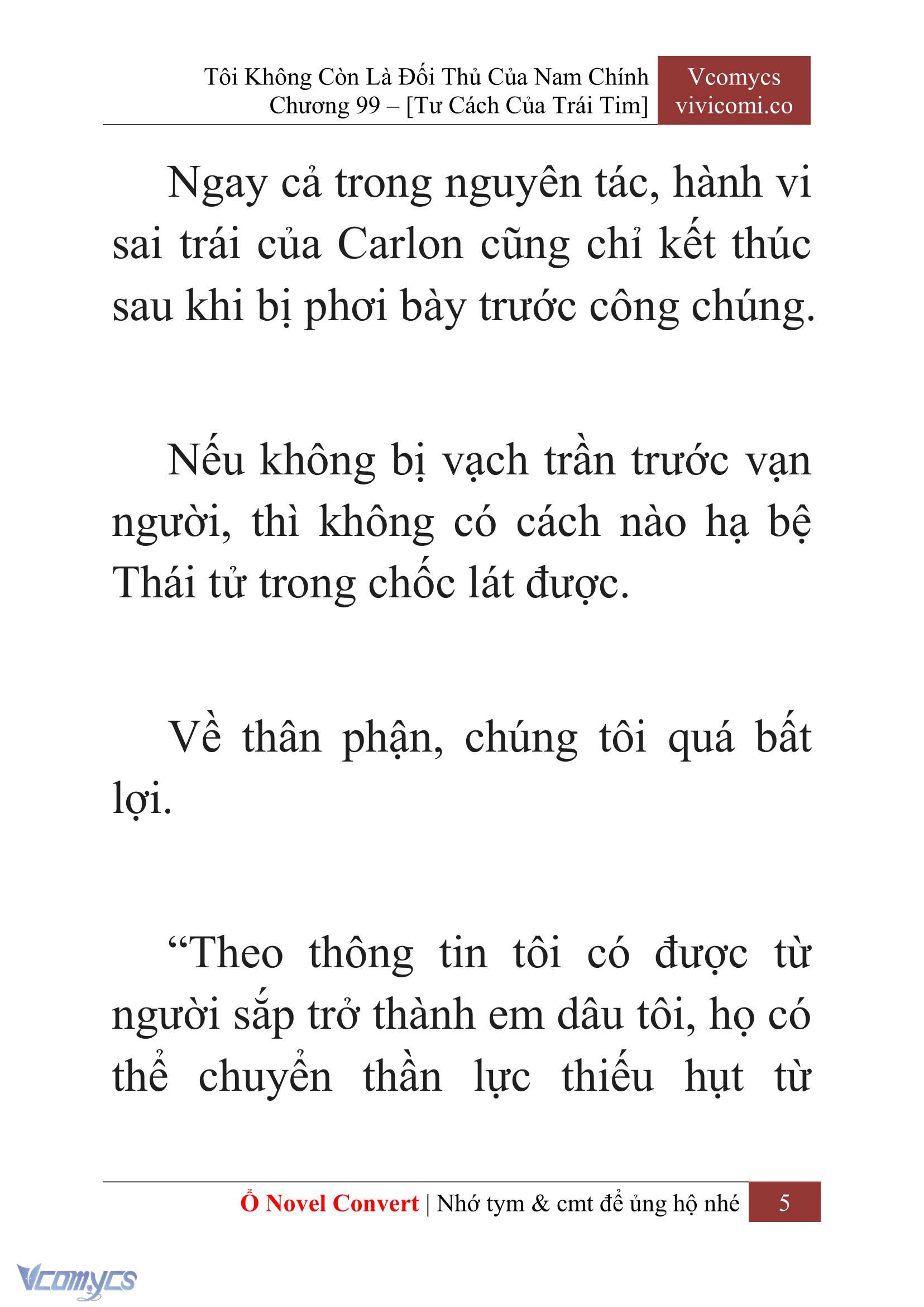 [Novel] Tôi Không Còn Là Đối Thủ Của Nam Chính Chap 99 - Next Chap 100
