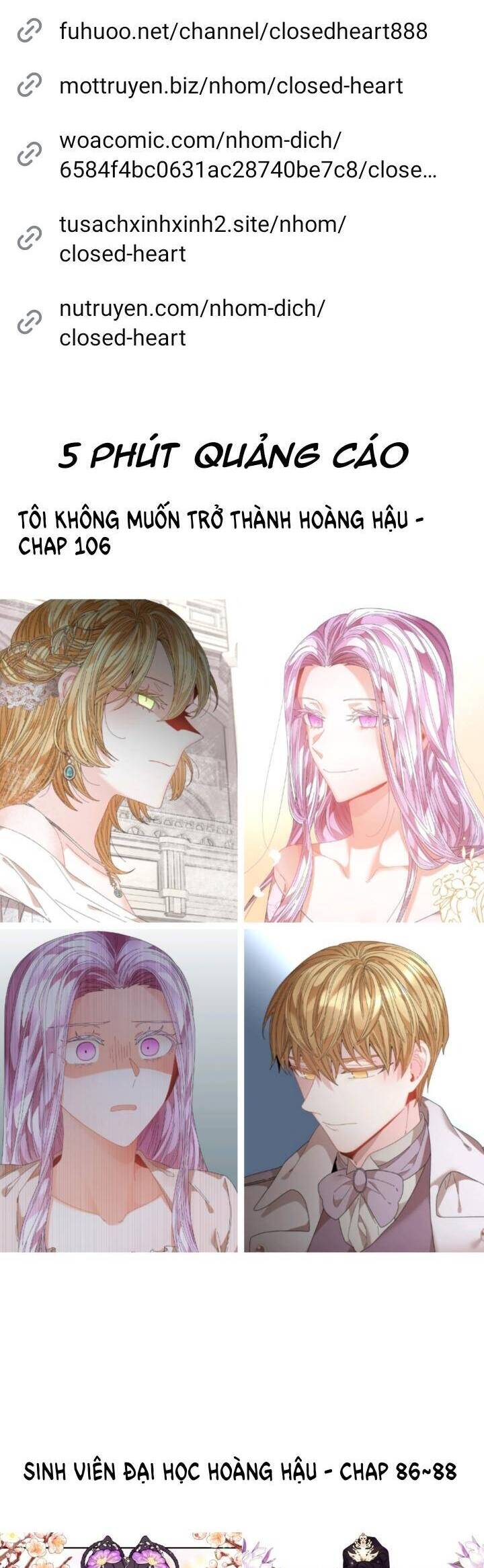 Tôi Không Muốn Trở Thành Hoàng Hậu Chap 106 - Next Chap 107