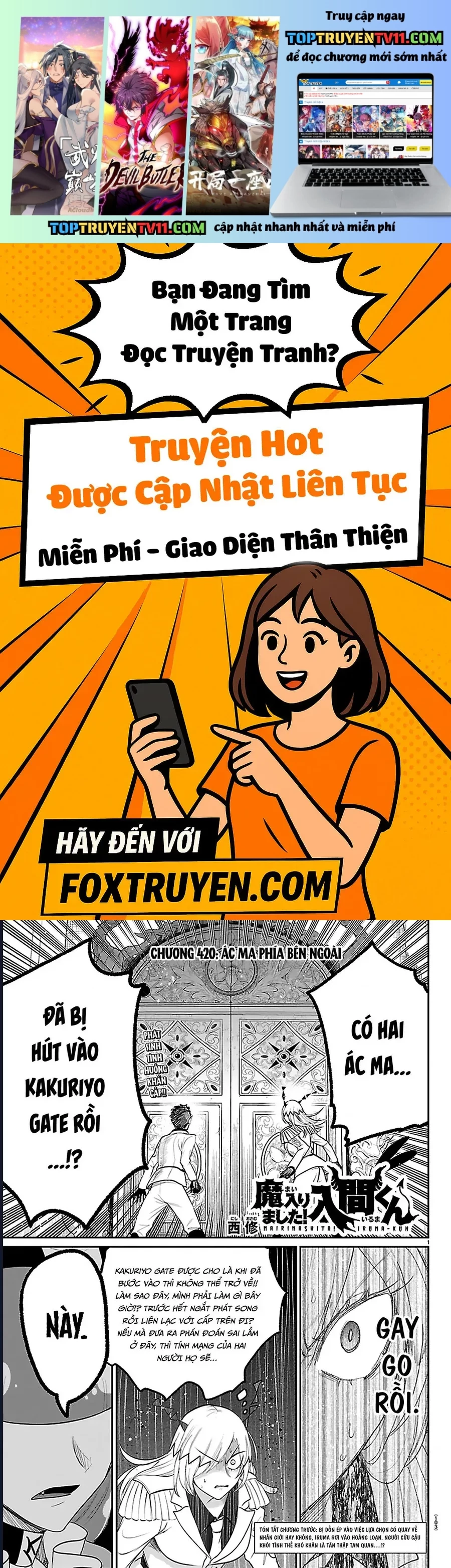 Mairimashita! Iruma-Kun Chap 420 - Next Chap 421