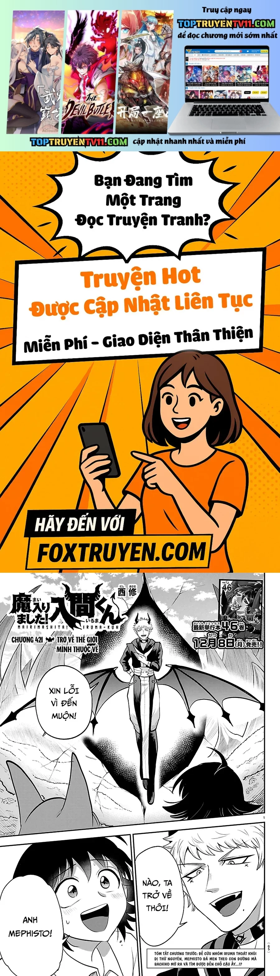 Mairimashita! Iruma-Kun Chap 421 - Next Chap 422