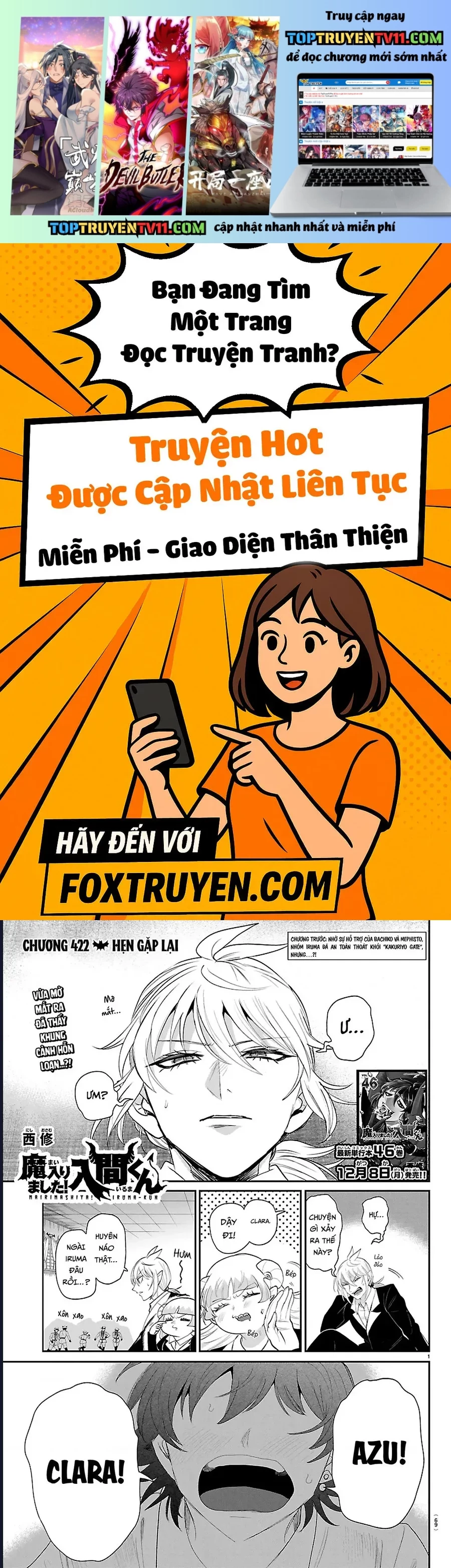 Mairimashita! Iruma-Kun Chap 422 - Next Chap 423