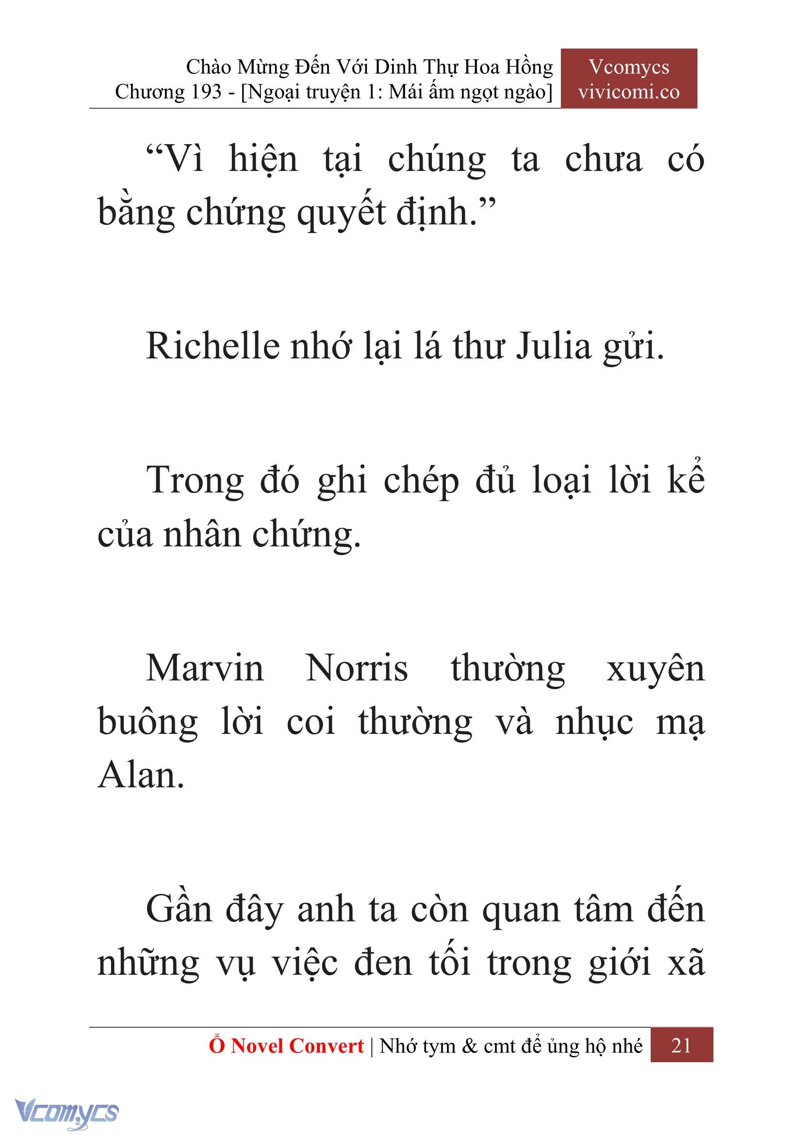 [Novel] Chào Mừng Đến Với Dinh Thự Hoa Hồng Chap 193 - Next Chap 194