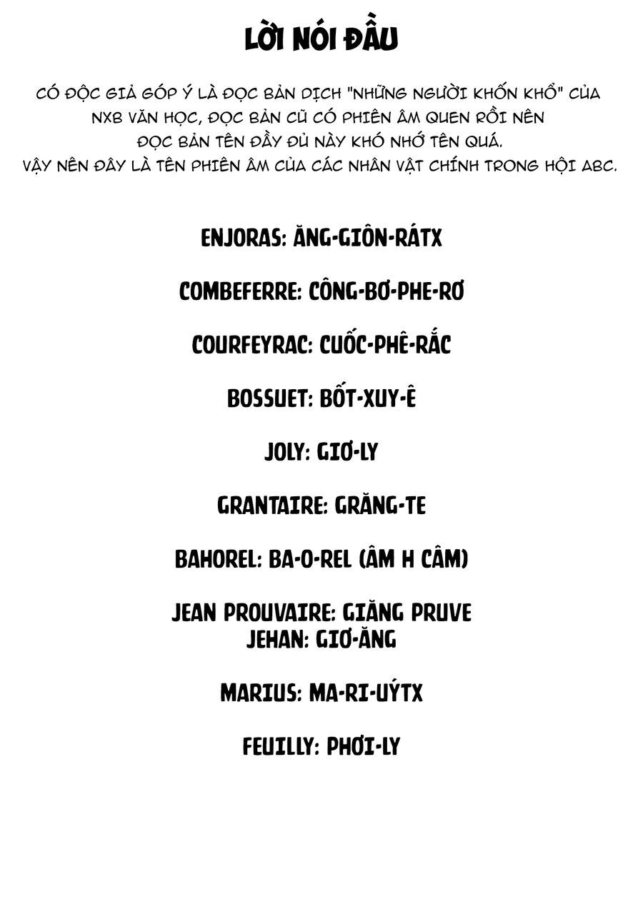 Từ Những Người Khốn Khổ - Gửi Đến Những Người Bạn Của Khoảnh Khắc L'heure Bleue. Chap 2 - Next Chap 3