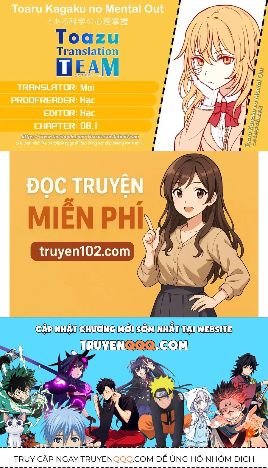 Toaru Majutsu No Index Gaiden - Toaru Kagaku No Mental Out Chap 8.1 - Next Chap 9.1