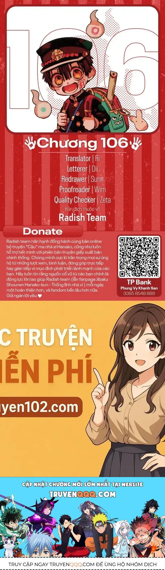 Hanako-Kun Nhà Xí Chap 106 - Next Chap 107