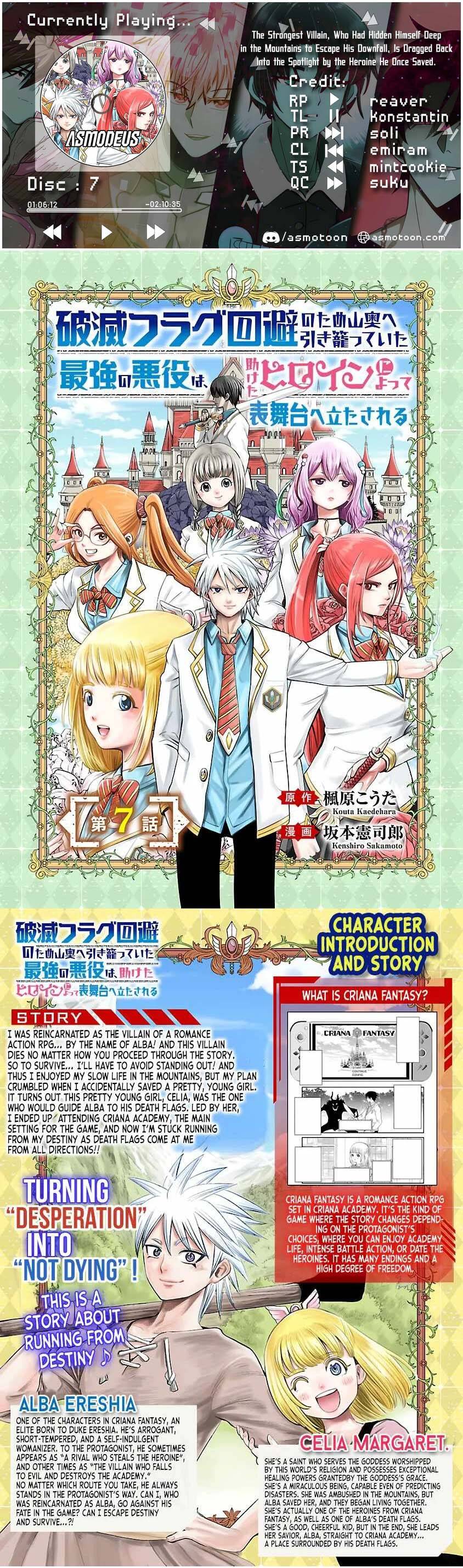 Hametsu Flag Kaihi No Tame Yamaoku E Hikikomotteita Saikyou No Akuyaku Wa, Tasuketa Heroine Ni Yotte Omotebutai E Tatasareru Chap 7 - Next Chap 8