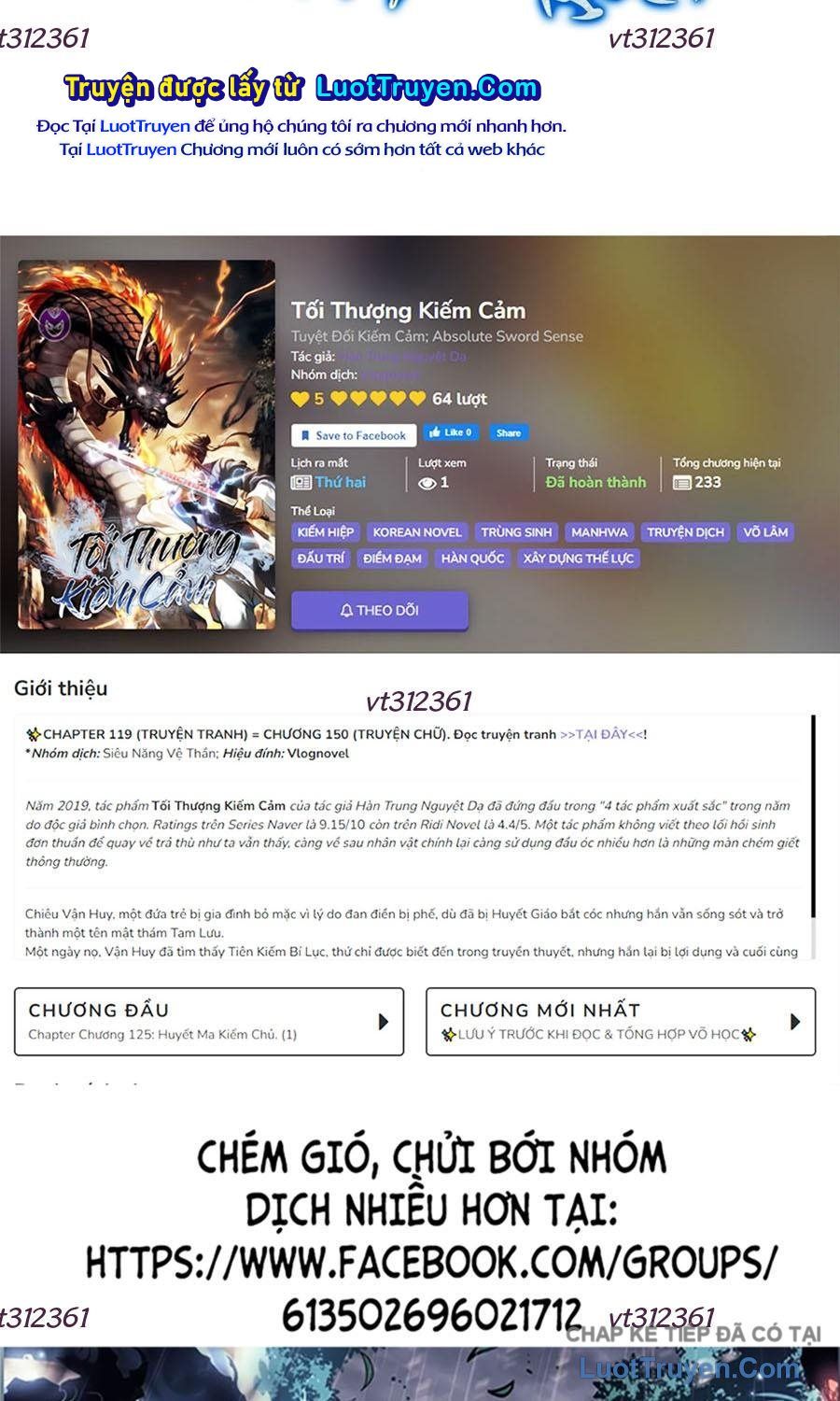 Cảm Kiếm Tuyệt Đối Chap 162 - Next Chap 163