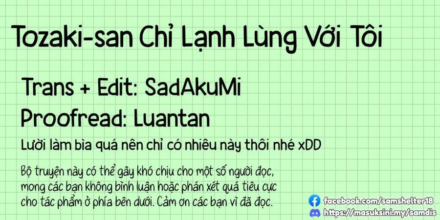 Tozaki-San Chỉ Lạnh Lùng Với Tôi Chap 1 - Next Chap 2